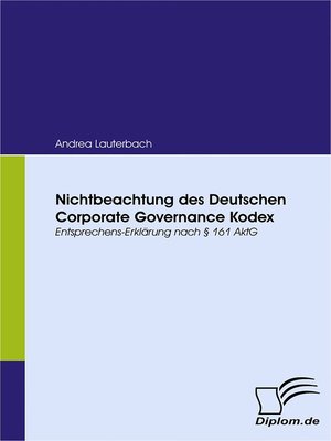 cover image of Nichtbeachtung des Deutschen Corporate Governance Kodex